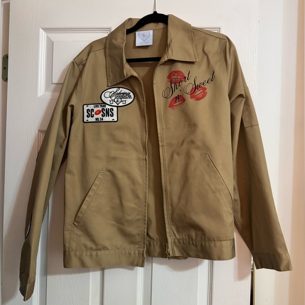 Sabrina Carpenter tour jacket with additional merch